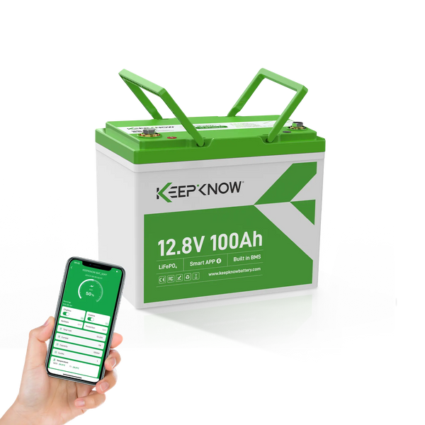 KeepKnow 12V 100Ah Mini (Group 24) LiFePO4 Lithium Battery