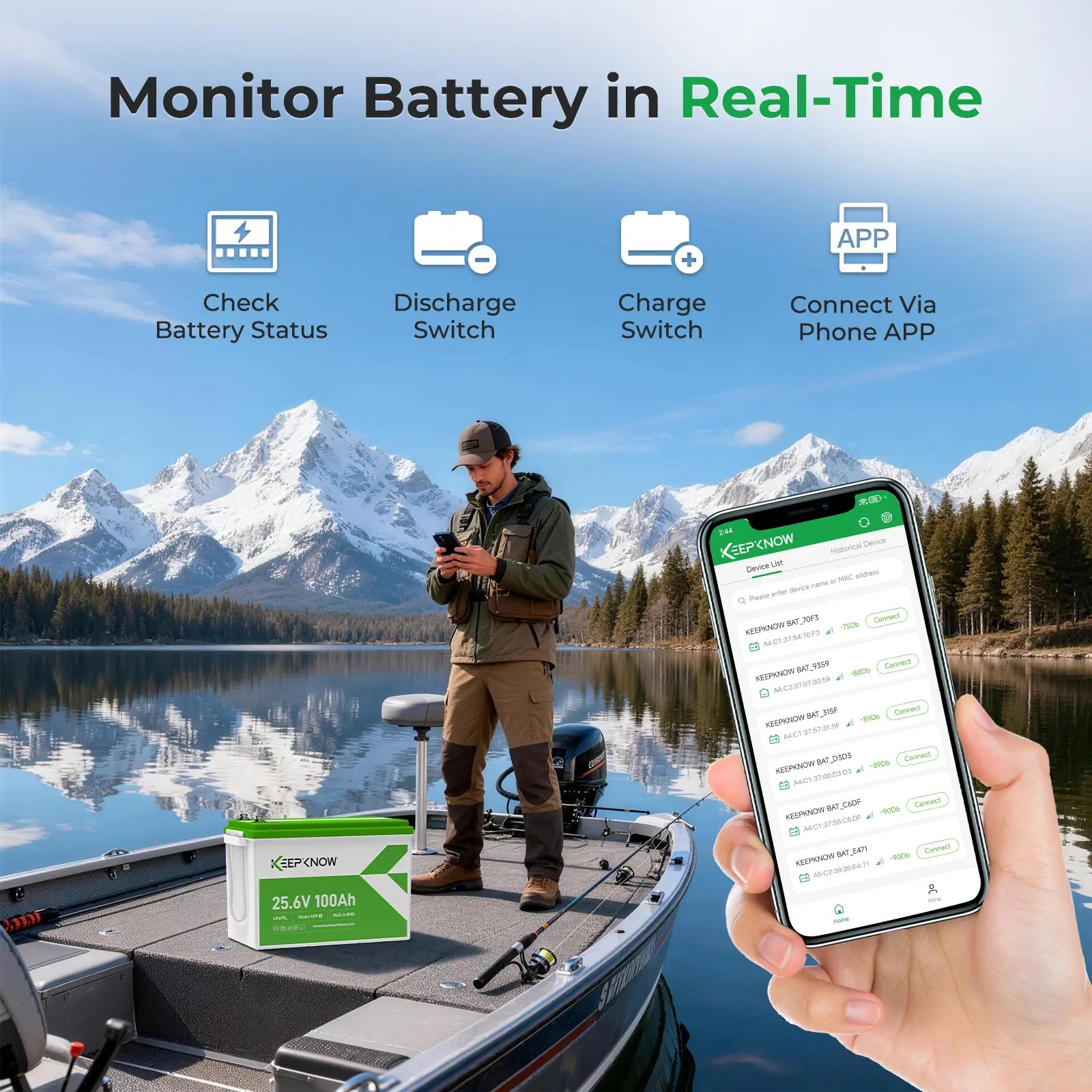 KeepKnow 24V 100Ah Lithium Battery