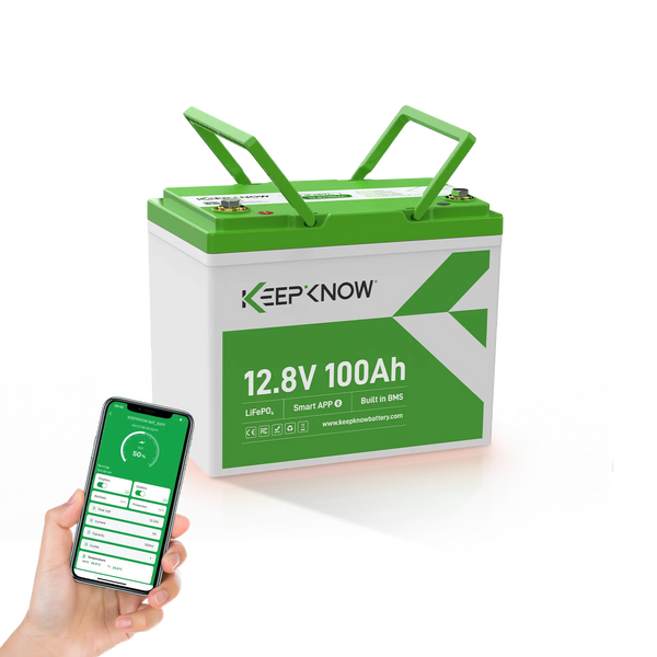 KeepKnow 12V 100Ah Mini (Group 24) LiFePO4 Lithium Battery（automatic self-heating）