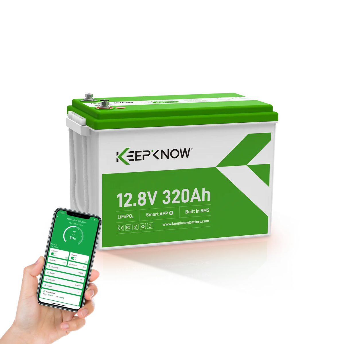 KeepKnow 12V 320Ah Lithium Battery（automatic self-heating）