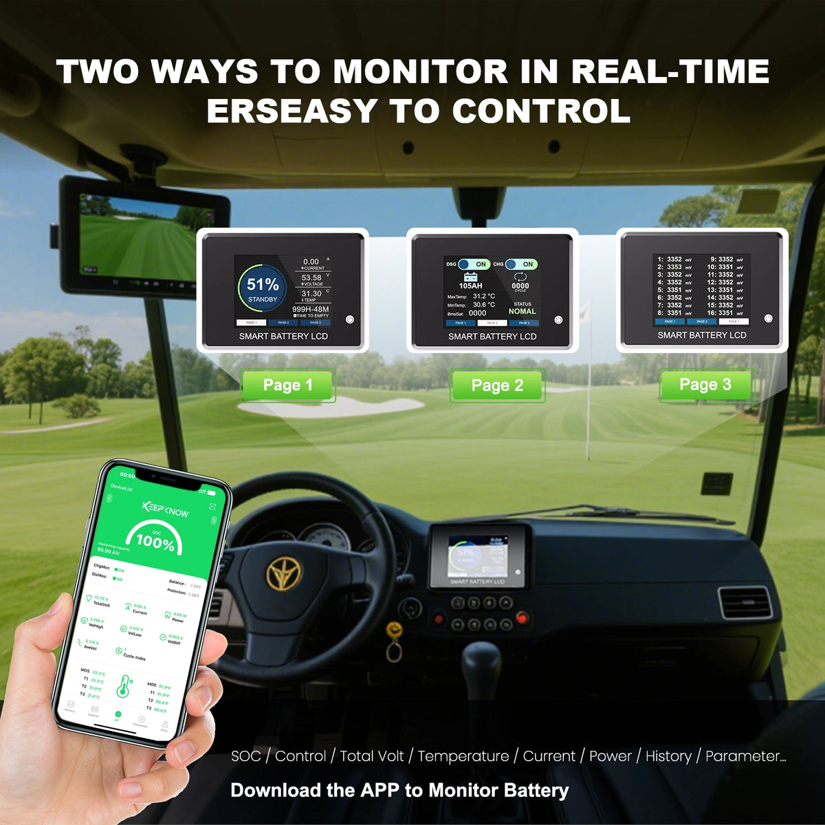 KeepKnow 48V 105Ah (Mini) Lithium (LiFePO4) Golf Cart Battery