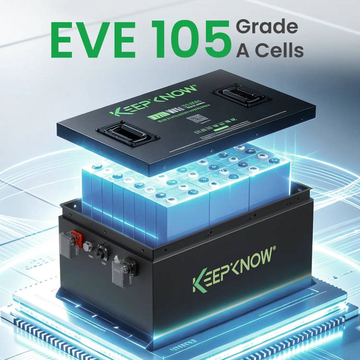 KeepKnow 72V 105Ah Lithium (LiFePO4) Golf Cart Battery, 250A BMS