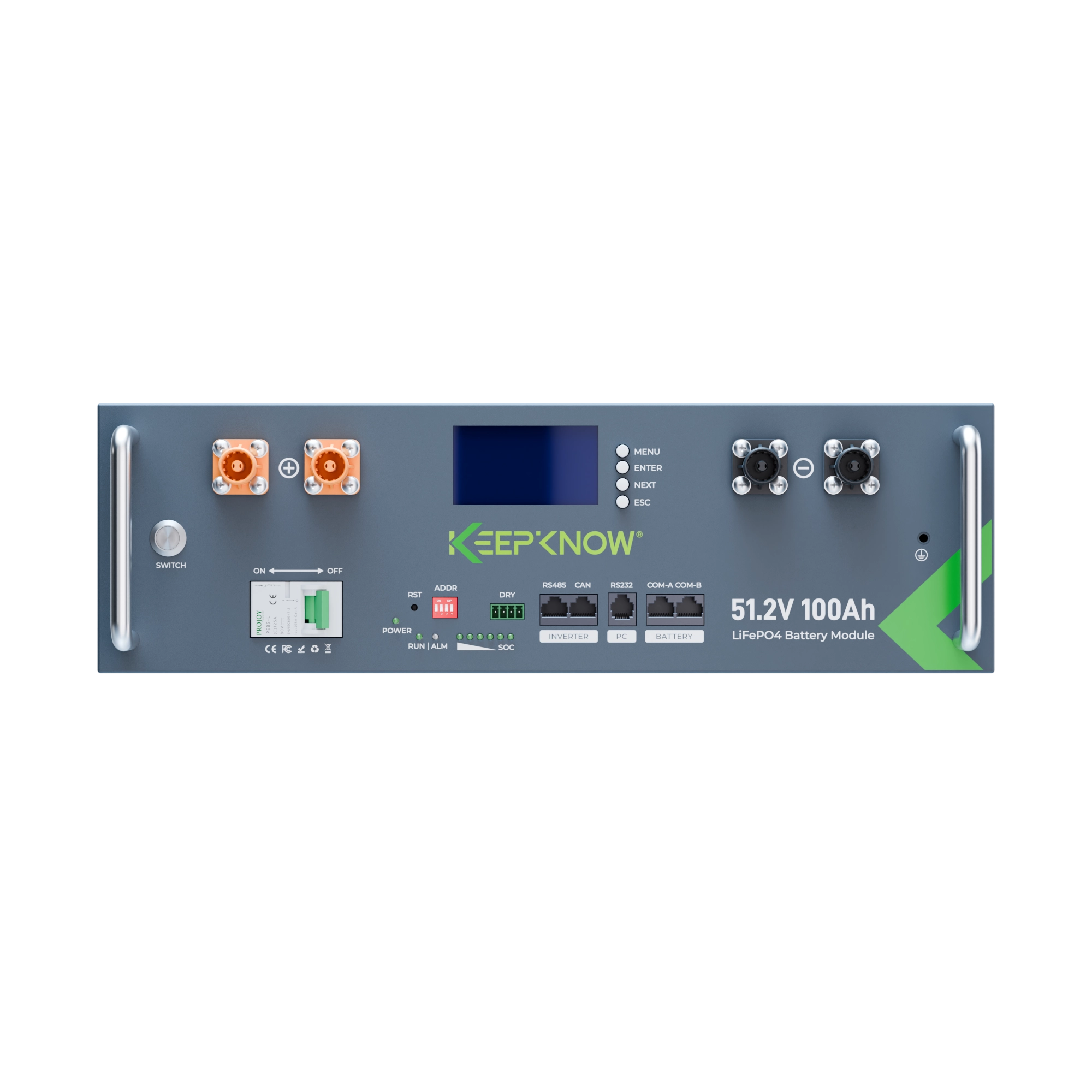 KeepKnow 48V(51.2V)100Ah Server Rack LiFePO4 Battery with CAN/RS485 Communication