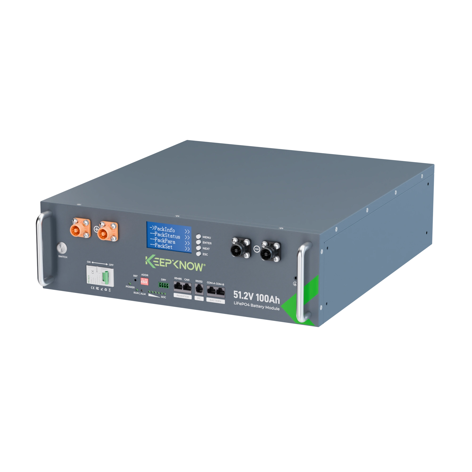 KeepKnow 48V(51.2V)100Ah Server Rack LiFePO4 Battery with CAN/RS485 Communication